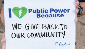 I love Public Power sign